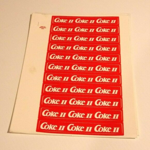 22 Coke II Soda Stickers Coca Cola USA Adv Sheet - Picture 1 of 4